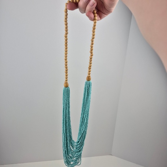 Joan‎ Rivers Classics Collection Aqua Seed Bead Multi Strand Necklace 36" - Picture 16 of 16
